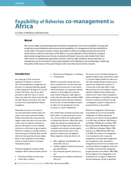 Feasibility of fisheries co-management in Africa