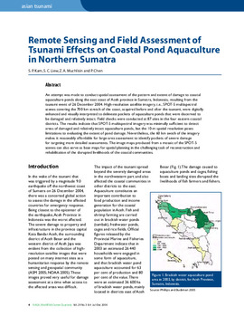 Remote sensing and field assessment of tsunami effects on coastal pond aquaculture in northern Sumatra
