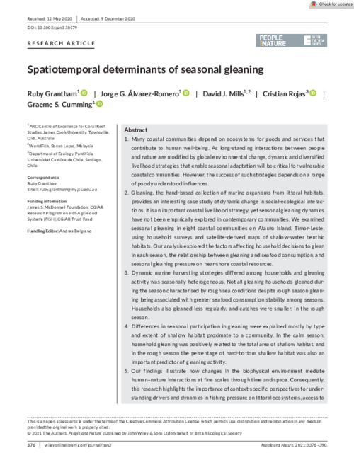 Spatiotemporal determinants of seasonal gleaning
