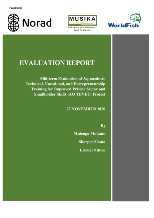 NORAD_Midterm Evaluation Report of the Aquaculture TEVET project
