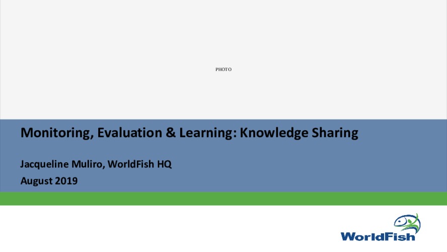 MEL Training Workshop: Knowledge Sharing