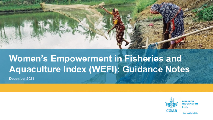 Women's Empowerment in Fisheries and Aquaculture Index (WEFI): Guidance Notes