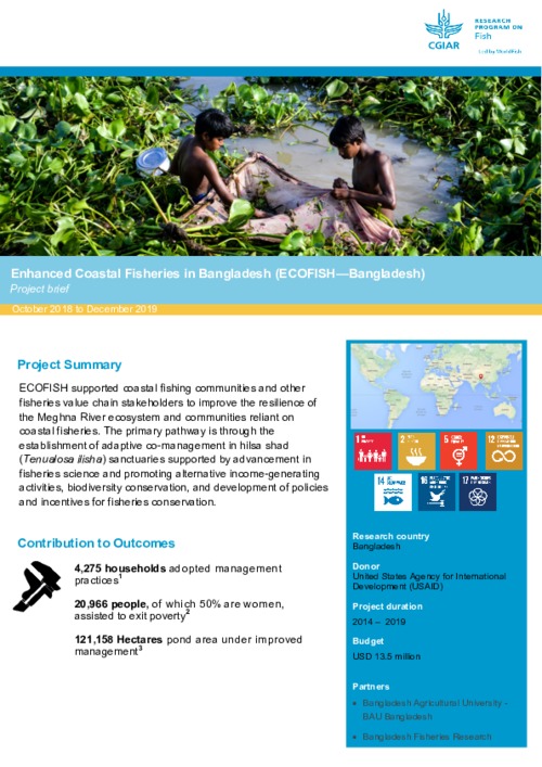 Enhanced Coastal Fisheries in Bangladesh (ECOFISH—Bangladesh). Project brief Oct 2018- Dec 2019