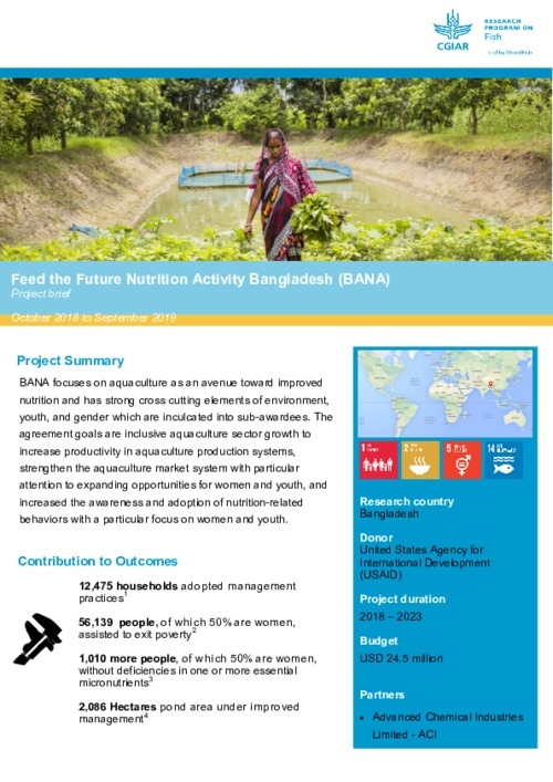 Feed the Future Nutrition Activity Bangladesh (BANA) Project brief October 2018 - September 2019