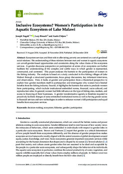 Inclusive ecosystems? Women's participation in the aquatic ecosystem of Lake Malawi