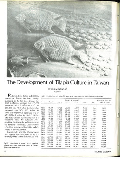 The development of tilapia culture in Taiwan