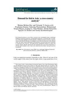 Demand for fish in Asia: a cross-country analysis