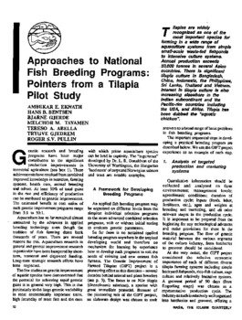 Approaches to national fish breeding programs: pointers from a tilapia pilot study