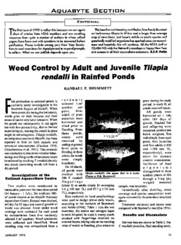 Weed control by adult and juvenile tilapia Tilapia rendalli in rainfed ponds