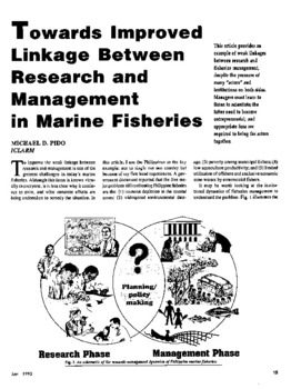 Towards improved linkage between research and management in marine fisheries