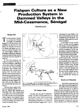 Fishpen culture as a new production system in dammed valleys in the mid-Casamance, Senegal