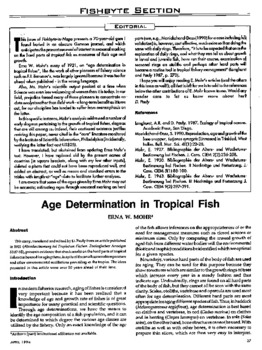 Age determination in tropical fish
