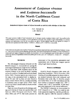 Assessment of Lutjanus vivanus and Lutjanus buccanella in the north Caribbean coast of Costa Rica
