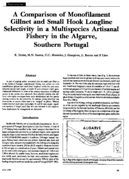 A comparison of monofilament gillnet and small hook longline selectivity in a multispecies artisanal fishery in the Algarve, southern Portugal