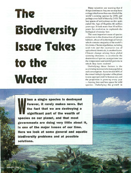 The biodiversity issue takes to the water