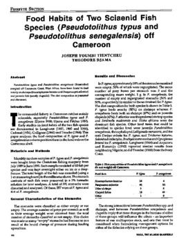 Food habits of two sciaenid fish species (Pseudotolithus typus and Pseudotolithus senegalensis) off Cameroon