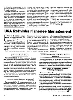 USA rethinks fisheries management