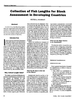 Collection of fish lengths for stock assessment in developing countries