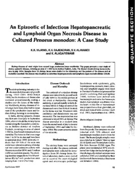 An epizootic of infectious hepatopancreatic and lymphoid organ necrosis disease in cultured Penaeus monodon: a case study
