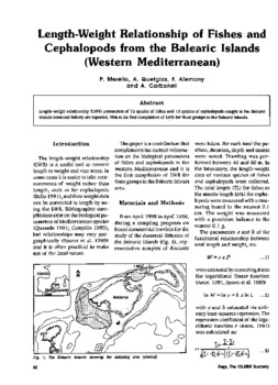 Length-weight relationship of fishes and cephalopods from the Balearic Islands (Western Mediterranean)