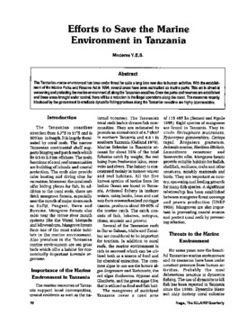 Efforts to save the marine environment in Tanzania