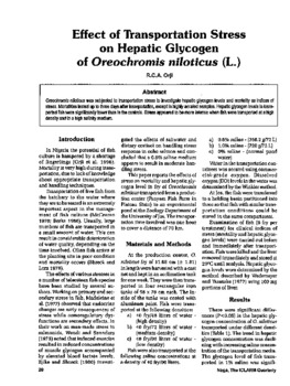 Effect of transportation stress on hepatic glycogen of Oreochromis niloticus (L.)