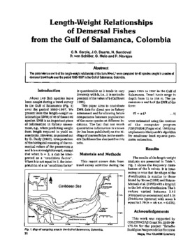 Length-weight relationships of demersal fishes from the Gulf of Salamanca, Colombia. [second part]