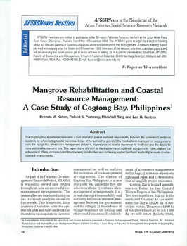 Mangrove rehabilitation and coastal resource management: a case study of Cogtong Bay, Philippines