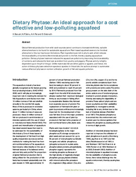Dietary Phytase: an ideal approach for a cost effective and low-polluting aquafeed