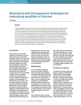 Economics and management strategies for restocking sandfish in Vietnam