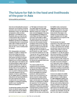 The future for fish in the food and livelihoods of the poor in Asia