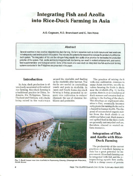Integrating fish and azolla into rice-duck farming in Asia