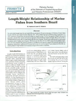 Length-weight relationship of marine fishes from southern Brazil