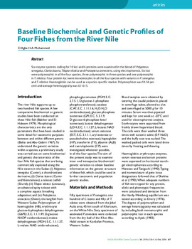 Baseline biochemical and genetic profiles of four fishes from the River Nile