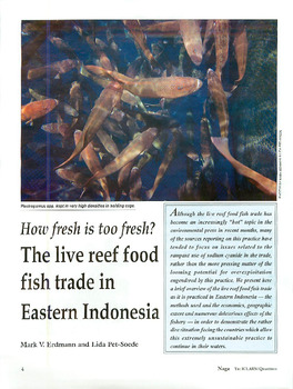 How fresh is too fresh?: the live reef food fish trade in eastern Indonesia