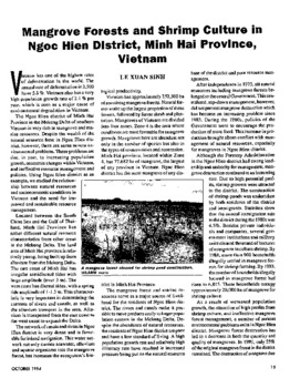 Mangrove forests and shrimp culture in Ngoc Hien District, Minh Hai Province, Vietnam