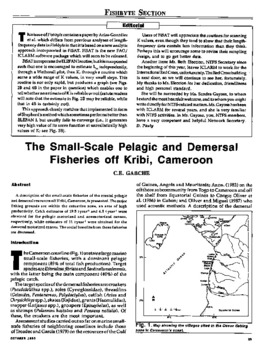 The small-scale pelagic and demersal fisheries off Kribi, Cameroon