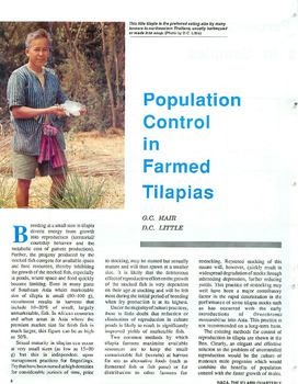 Population control in farmed tilapias