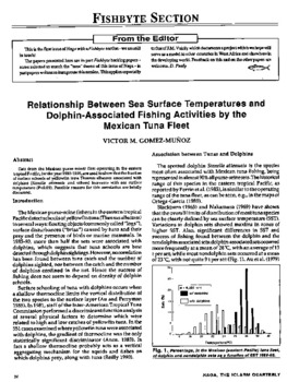 Relationship between sea surface temperatures and dolphin-associated fishing activities by the Mexican tuna fleet