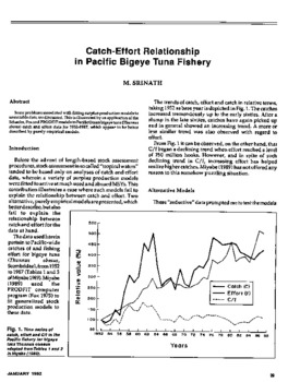 Catch-effort relationship in Pacific bigeye tuna fishery