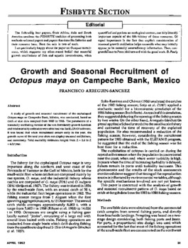 Growth and seasonal recruitment of Octopus maya on Campeche Bank, Mexico