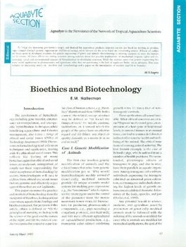 Bioethics and biotechnology
