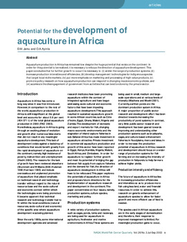 Potential for the development of aquaculture in Africa
