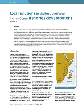 Local solutions to challenges of West Indian Ocean fisheries development