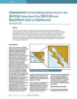 Assessment of the fishing effort level in the shrimp fisheries of the central and southern Gulf of California