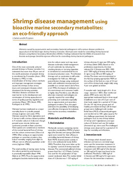 Shrimp disease management using bioactive marine secondary metabolites: an eco-friendly approach