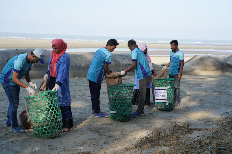 The Blue Guards removed over 9 tons of trash from the beach and surrounding areas in 2022. Photo by Md. Asaduzzaman. 