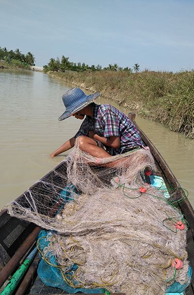 I am a leader of the family who made livelihood by fishing.” Photo by Thet Kyawt Oo.