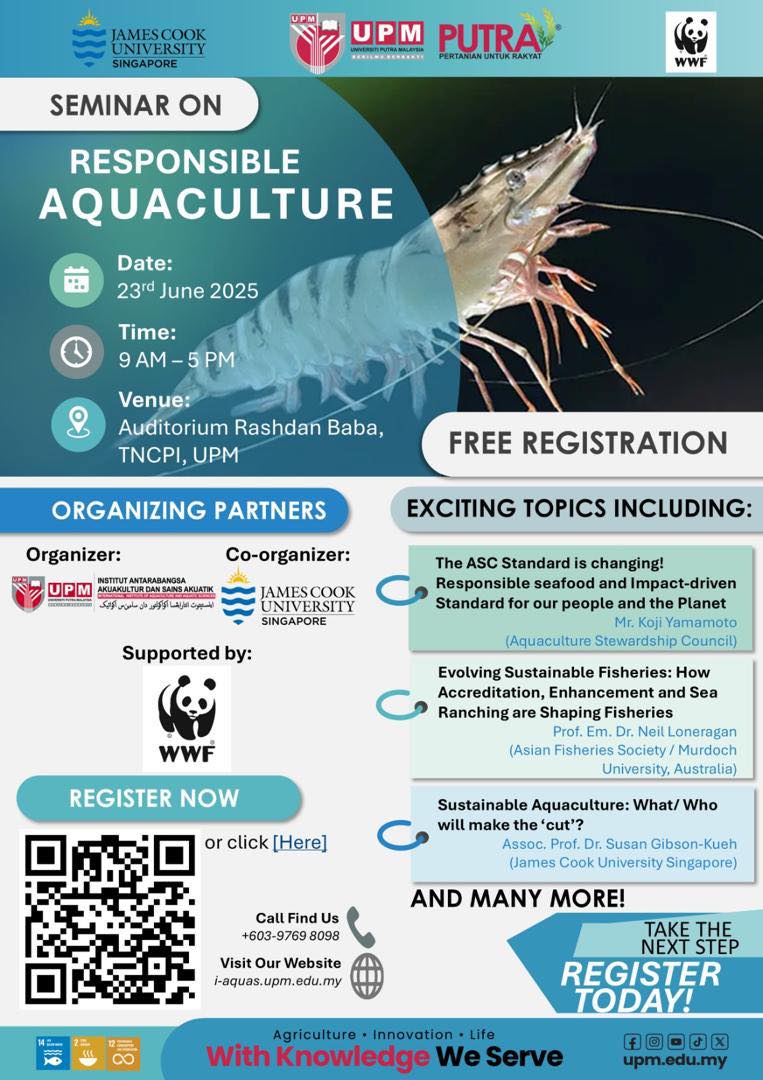 Universiti Putra Malaysia's I-AQUAS Seminar on Responsible Aquaculture