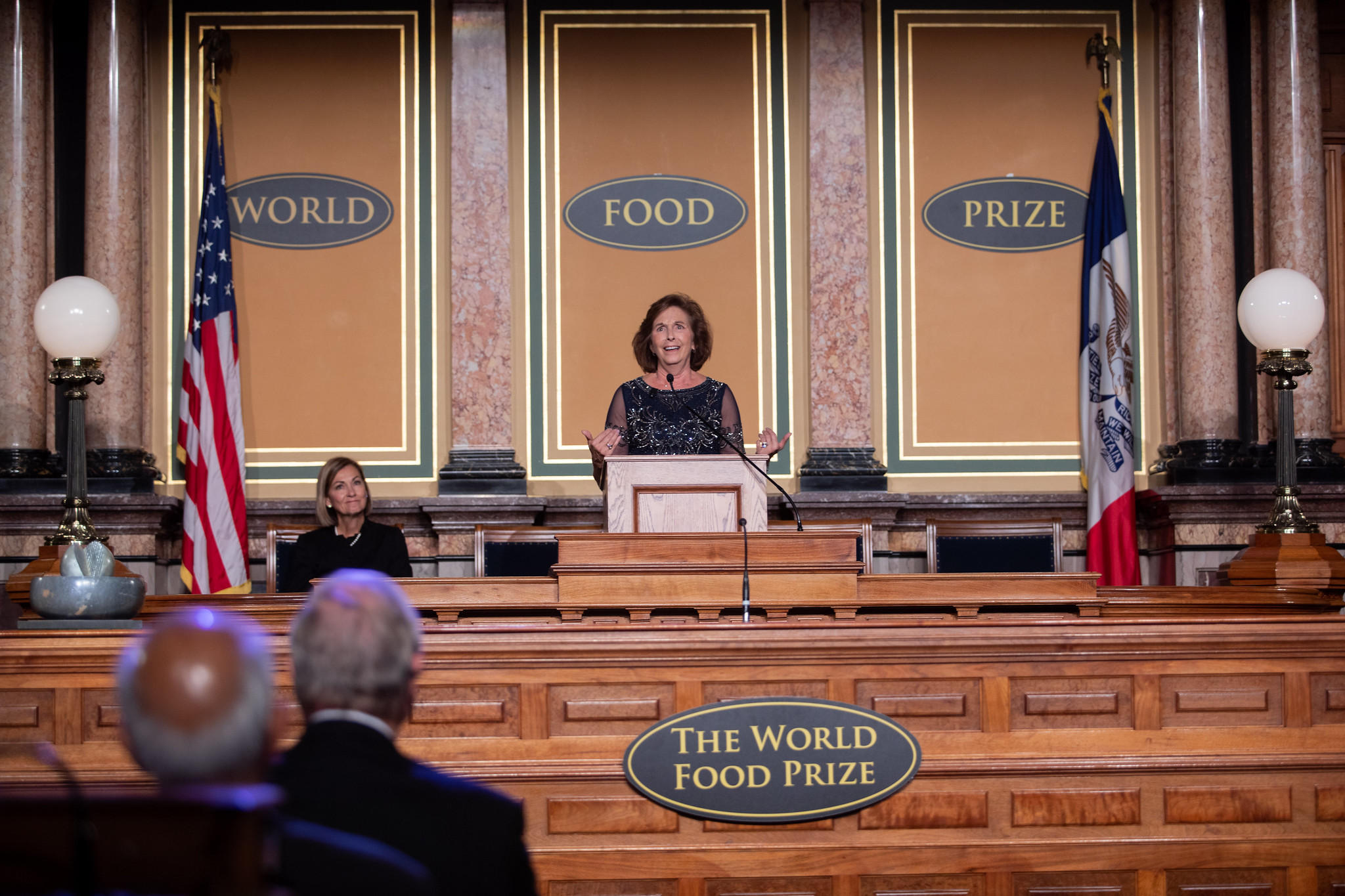 World Food Prize Foundation President Barbara Stinson revealed that Thilsted is the seventh woman to be awarded the World Food Prize and the first woman of Asian heritage. Photo by World Food Prize Foundation. 